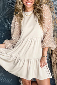 Embellished Puff Sleeve Dress