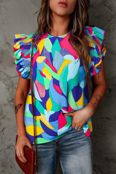 Multicolor Abstract Top