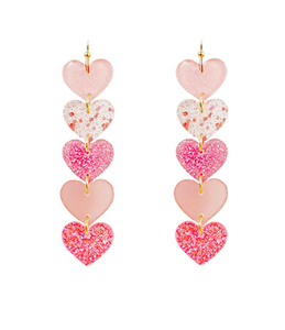 Linear Heart Acrylic Earrings