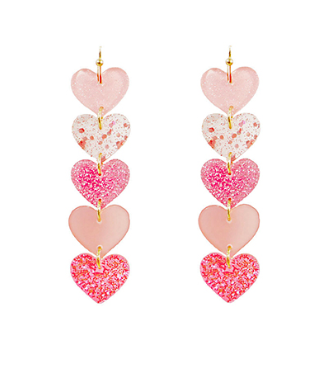 Linear Heart Acrylic Earrings