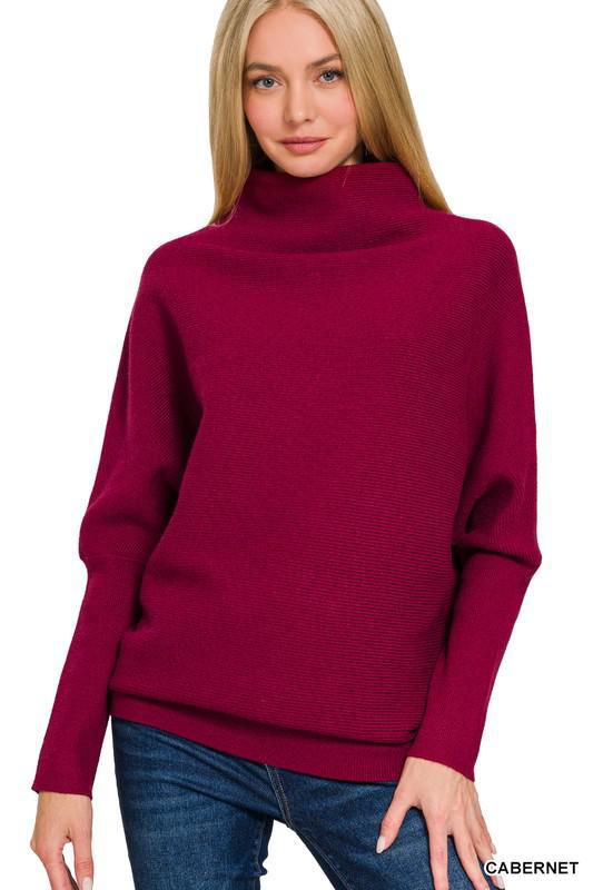 Dolman Mock Neck Sweater