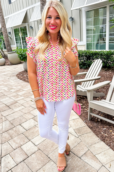 Chevron The Summer Away Top