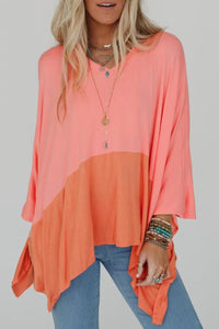 Grapefruit Orange Color Block Top
