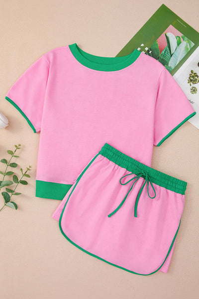 Colorblock drop Shoulder T and Skort