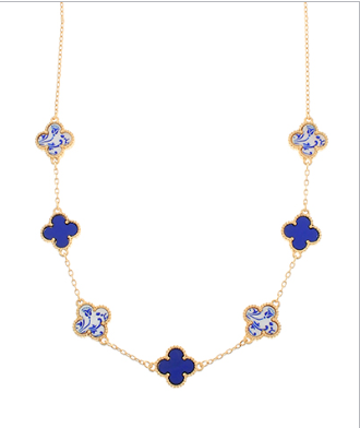 Blue Clover Necklace