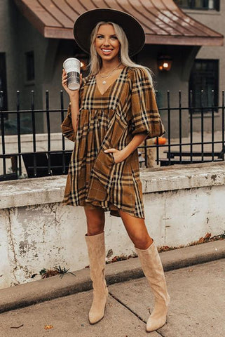 Falling for Fall Babydoll Dress