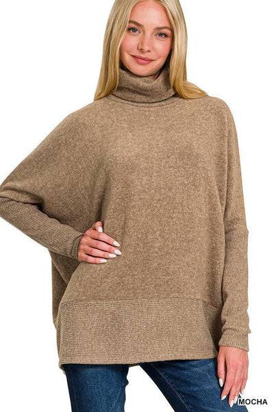 Turtleneck Melange Hacci Sweater