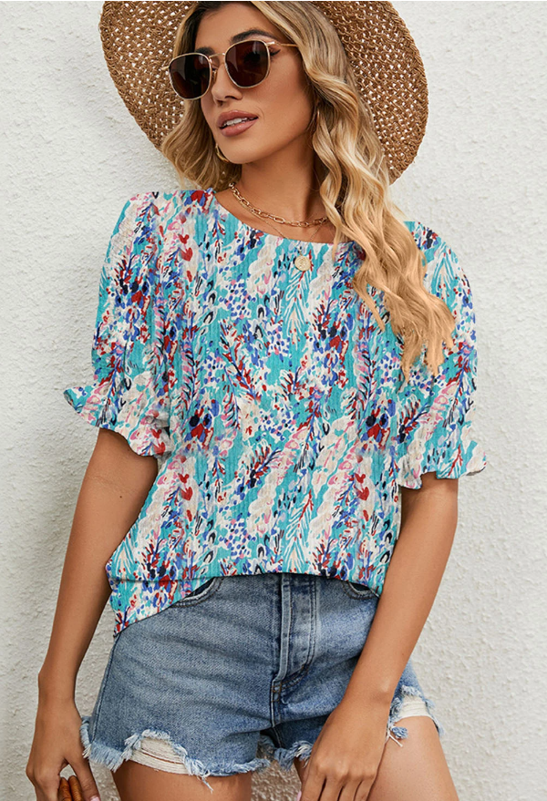 Puff Sleeve Floral Top