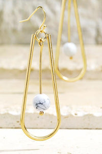 Wire Bar with Natural Stone Earrings