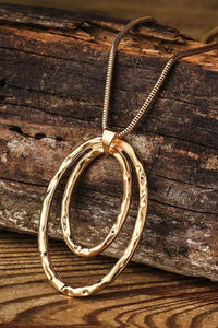 Gold Double Ring Necklace