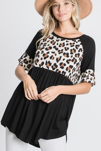 Contrast Baby Doll Top