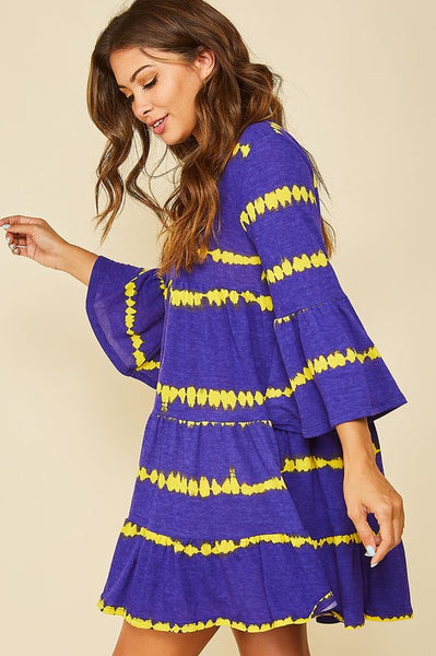 Purple and Yellow Knit Dress