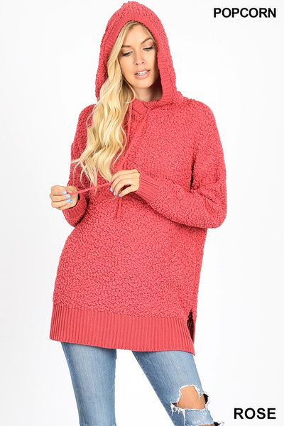 Popcorn Hooded Sweater