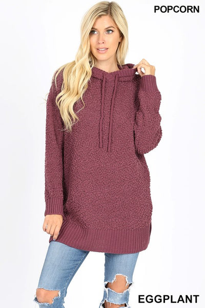 Popcorn Hooded Sweater