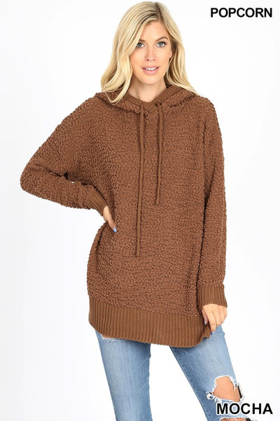 Popcorn Hooded Sweater