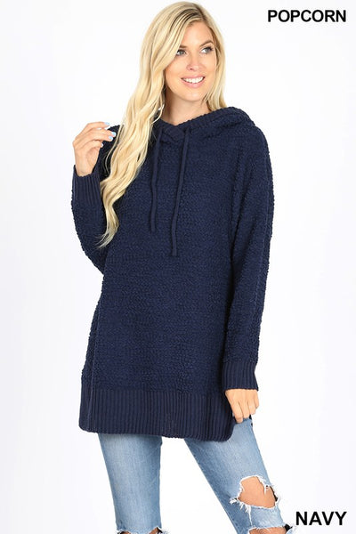 Popcorn Hooded Sweater