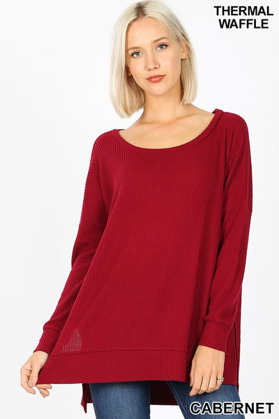 Brushed Thermal Waffle Round Neck Sweater