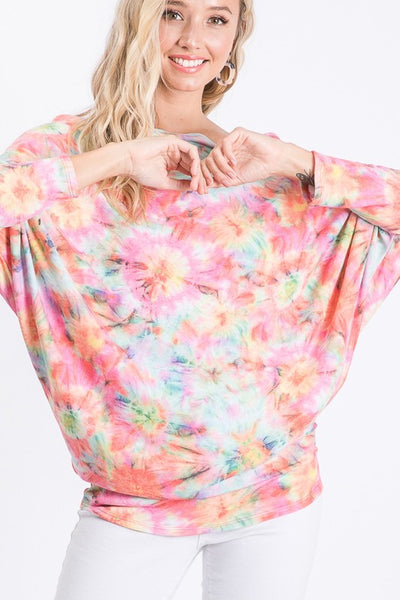 Confetti Print One Off Shoulder Top