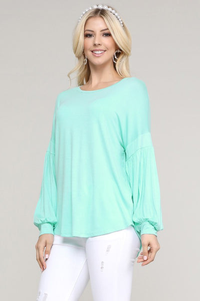 Puff Long Sleeve Solid Top