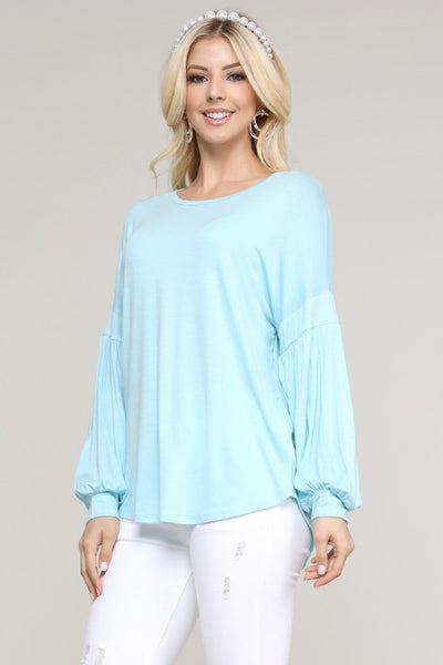 Puff Long Sleeve Solid Top