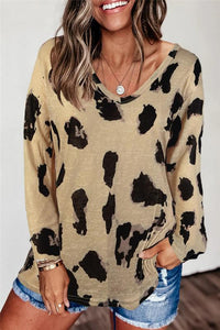 Leopard Print V Neck Sweater