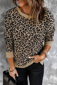 Leopard Sweatshirt with Slits