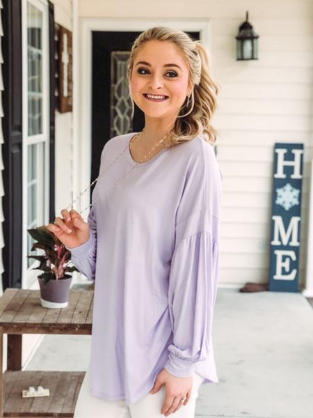 Puff Long Sleeve Solid Top