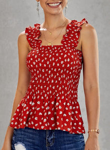 Smocked Tank with Floral Design