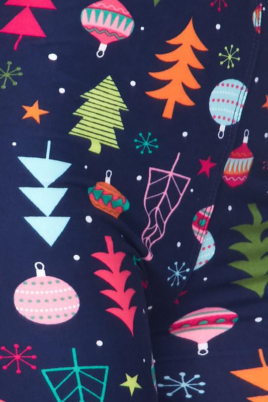 Christmas Leggings Featuring Christmas Trees and Ornaments