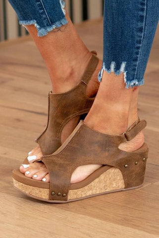 Brown Wedge Sandals