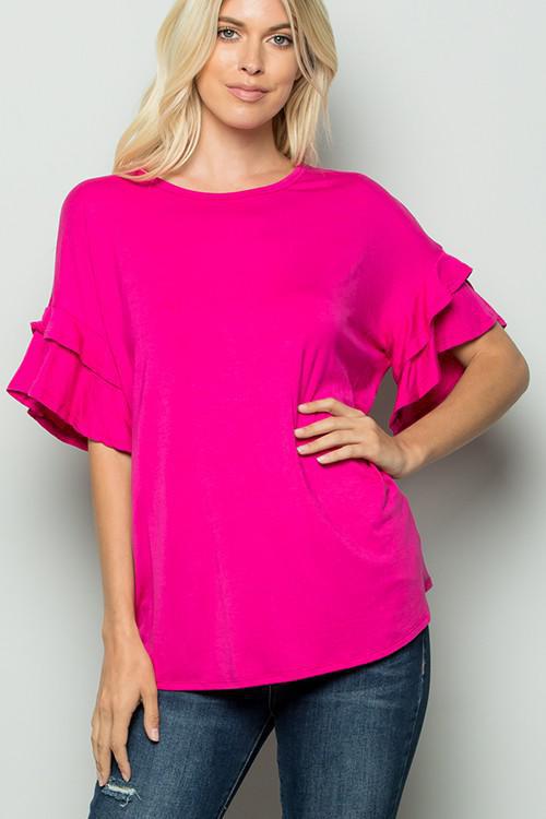 Ruffled Sleeve Top