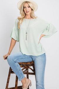 Bell Sleeve Loose Fit Top