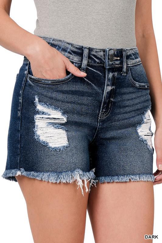 Distressed Denim Shorts