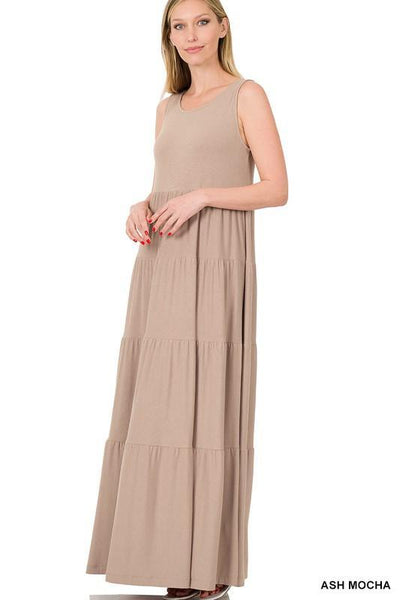 Sleeveless Tiered Maxi Dress