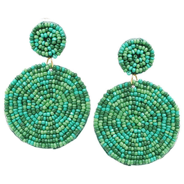 Seed Bead Double Disc Earrings