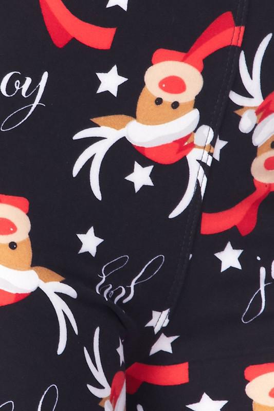 Christmas Leggings featuring Santa Hat Reindeer