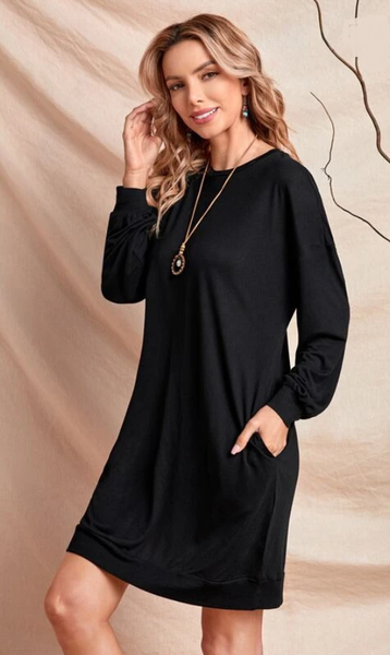 Dropped Shoulder Sweatshirt Dress