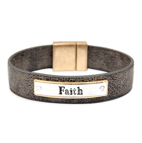 FAITH faux leather bracelet