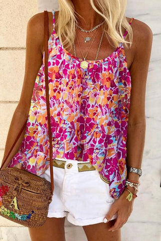 Floral Print Spaghetti Strap Top