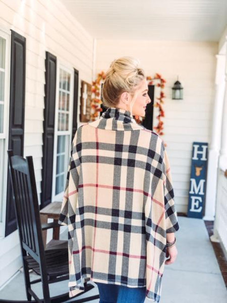 Plaid Poncho Top