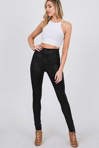 Faux Textured High Waist Leggings