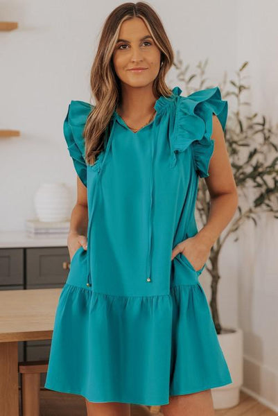 Tiered Sleeve Ruffle Dress