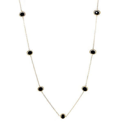 Glass Bead Long Chain Necklace