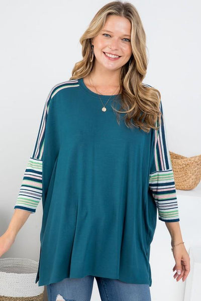 Stripe Contrast Tunic