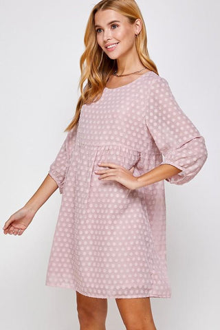 Dot Textured Semi Sheer Dress