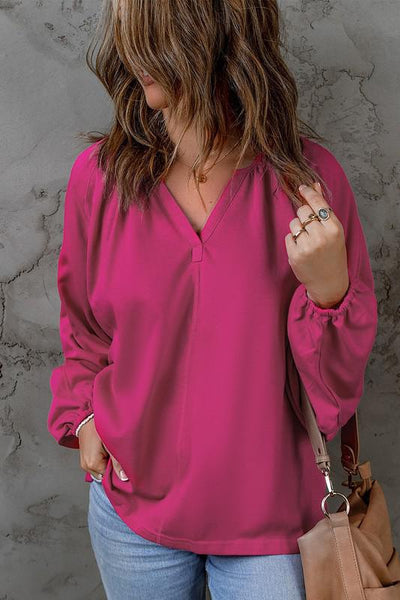 Dolman Sleeve V Neck Top