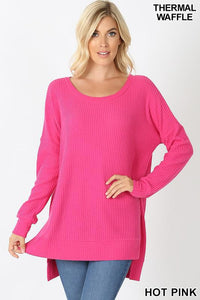 Brushed Thermal Waffle Round Neck Sweater