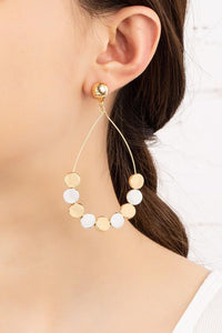 Tear Drop Earrings with Flat Disks