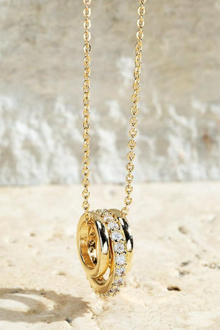 Brass Ring Charm Set Necklace