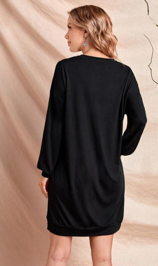 Dropped Shoulder Sweatshirt Dress